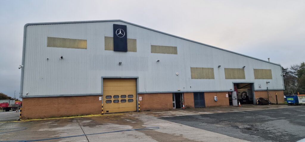 After image of building cladding cleaning.
