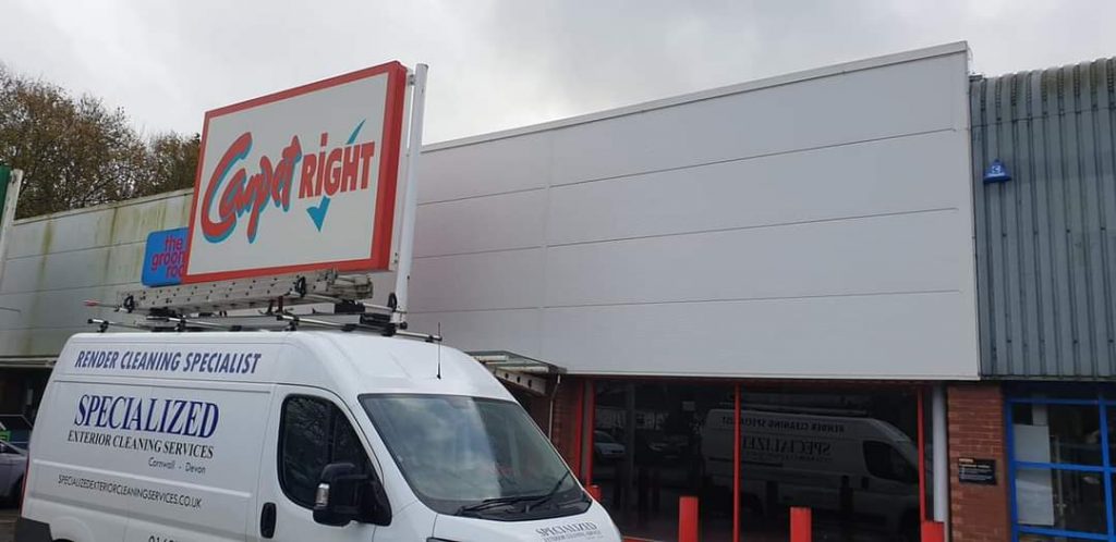 Cladding cleaned on commercial unit.